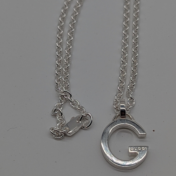 Gucci Sterling Silver G Pendant Necklace - Picture 1 of 5
